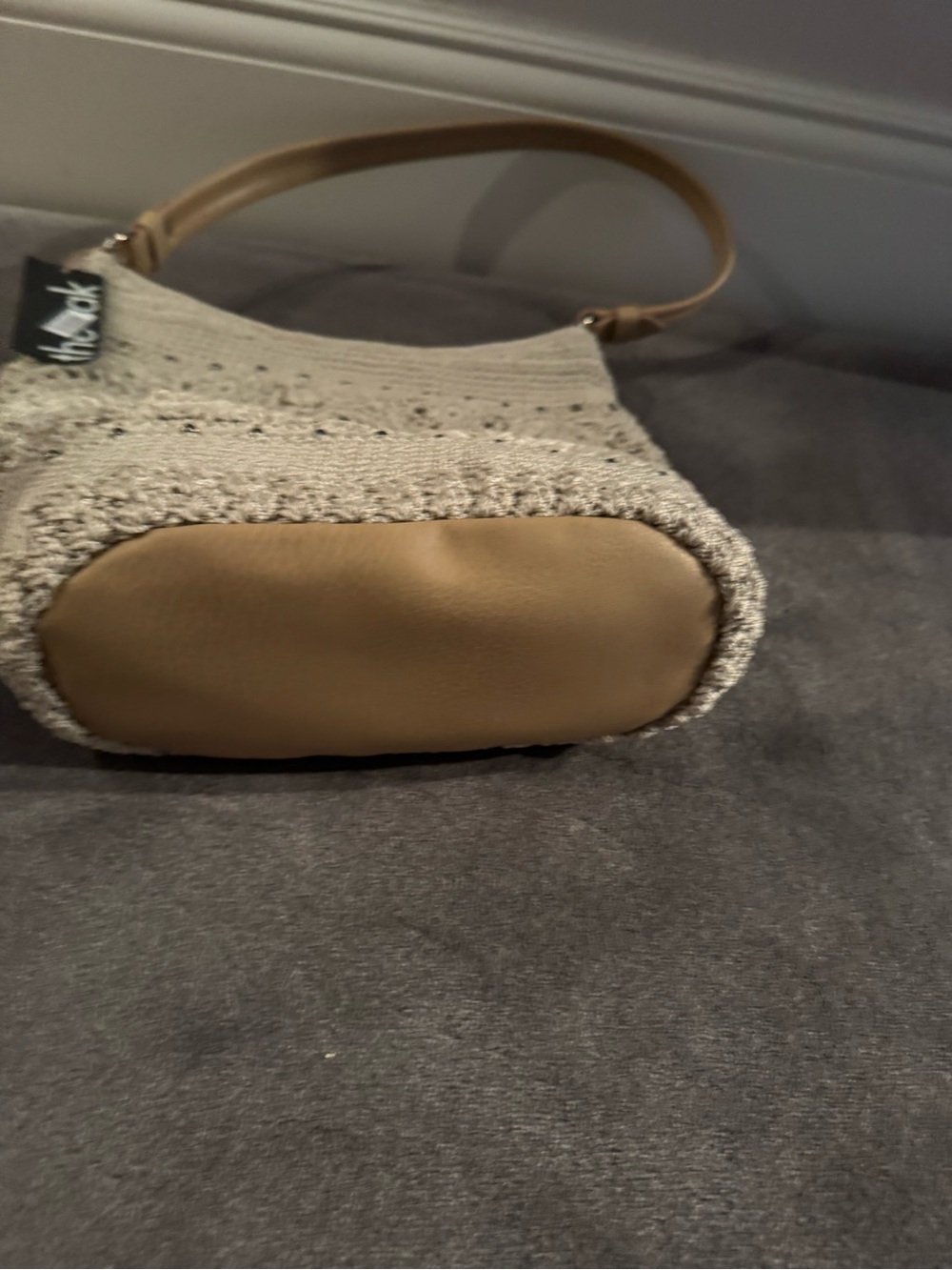 The Sak Cream Crochet Shoulder Bag with Tan Strap - Picture 2 of 3